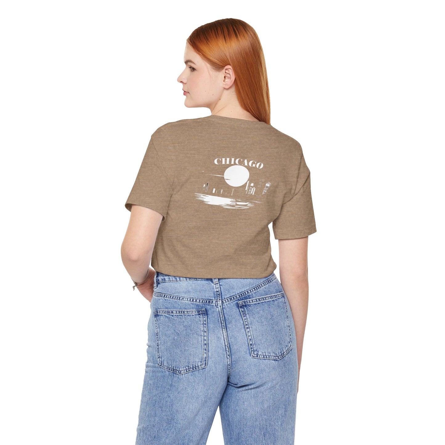 Mystery Noir Chicago Skyline Sunset Unisex Jersey Short Sleeve Tee