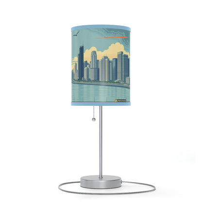 Retro Chicago Skyline Lamp on a Stand