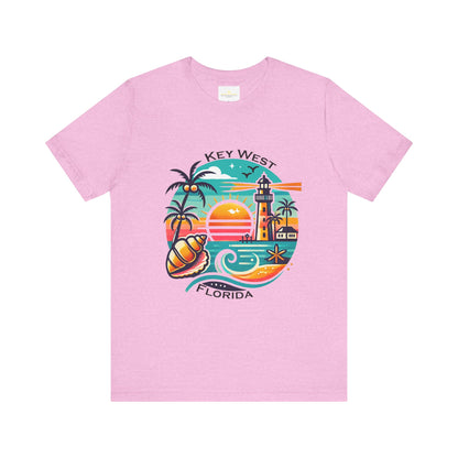 Vibrant Key West Jersey Short Sleeve Tee