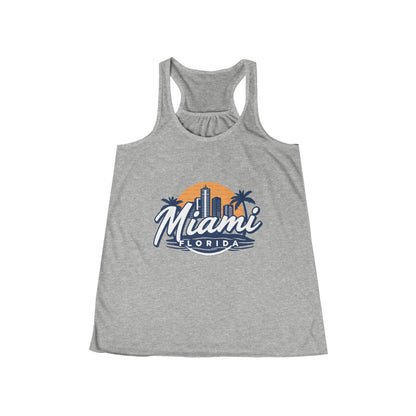 Retro Miami Women's Flowy Racerback Tank