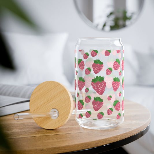 Strawberry Sipper Glass