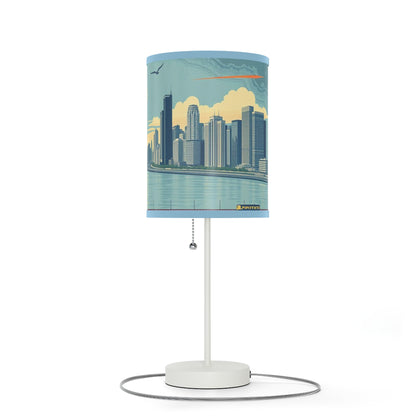 Retro Chicago Skyline Lamp on a Stand