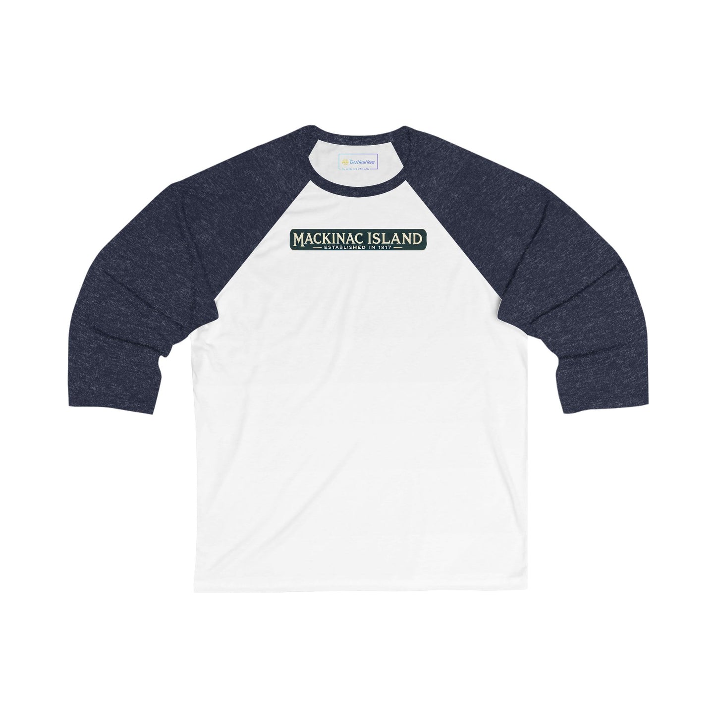 Vintage Mackinac Island Men's 3/4 Sleeve Baseball Tee