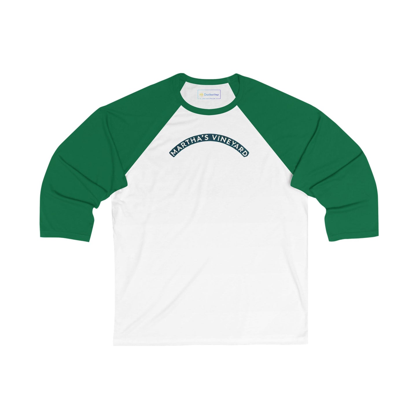 Vintage Martha's Vineyard Men's 3/4 Sleeve Baseball Tee