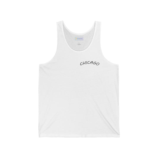 Retro Chicago Sunset Unisex Jersey Tank