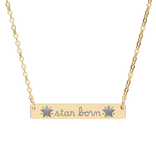 Star Born — Engraved Bar Necklace