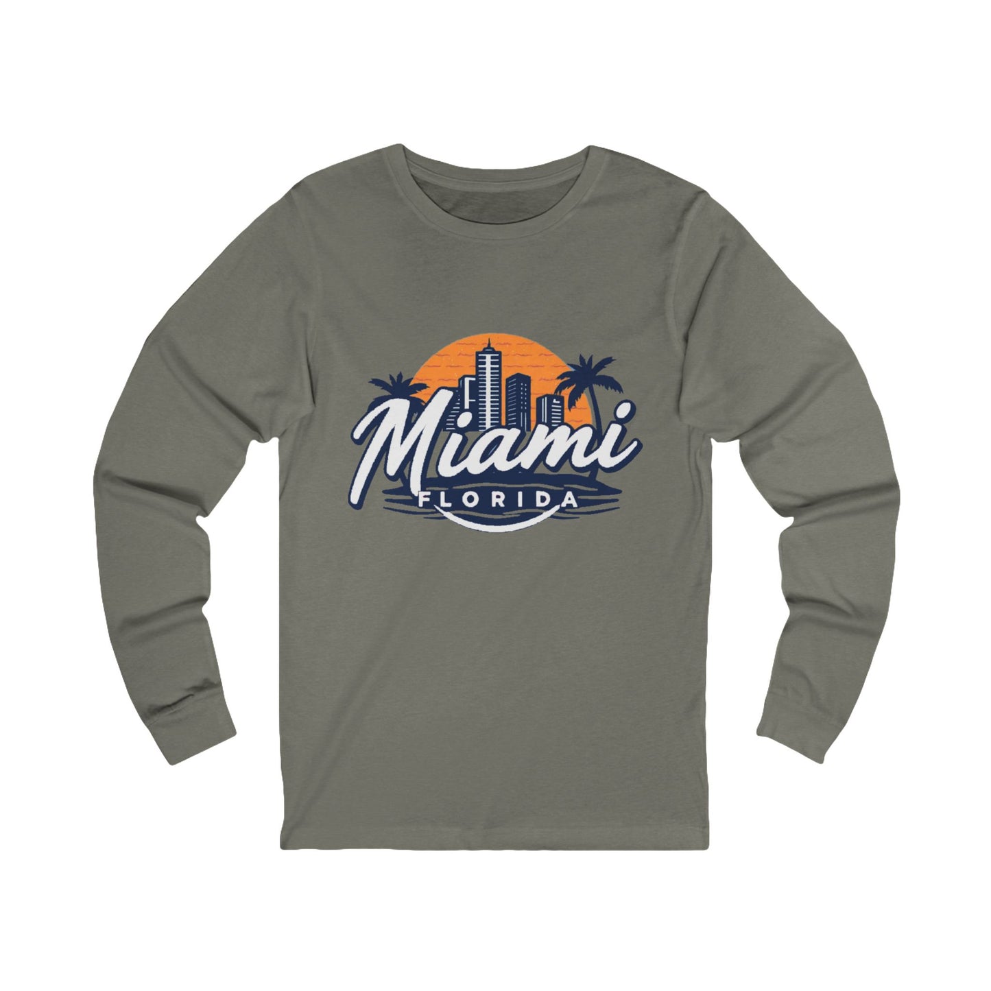 Retro Miami Unisex Jersey Long Sleeve Tee