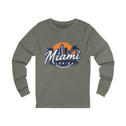 Retro Miami Unisex Jersey Long Sleeve Tee