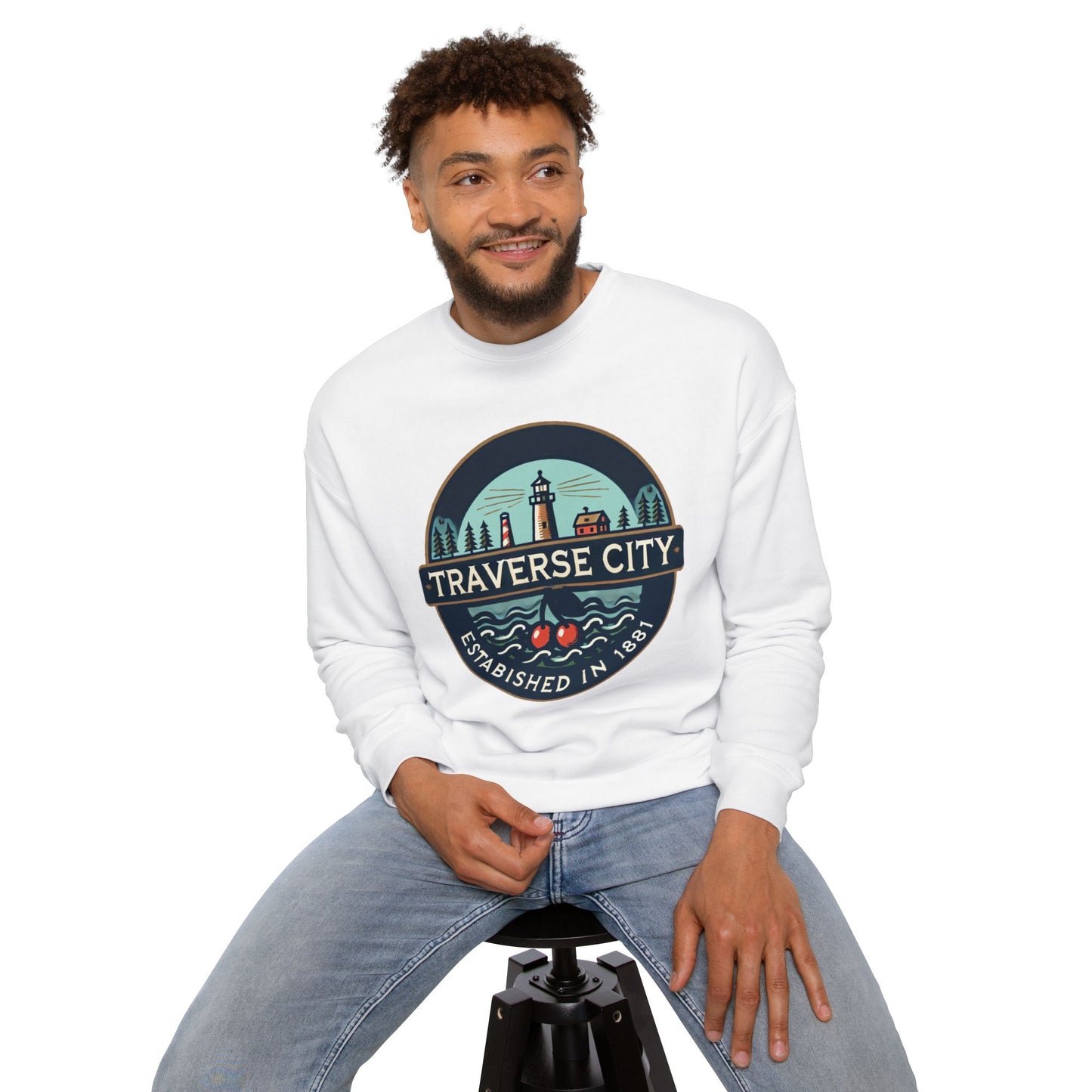 Vintage Traverse City Unisex Drop Shoulder Sweatshirt