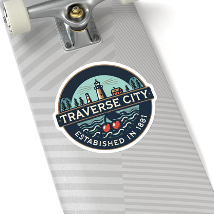 Vintage Traverse City Kiss-Cut Sticker