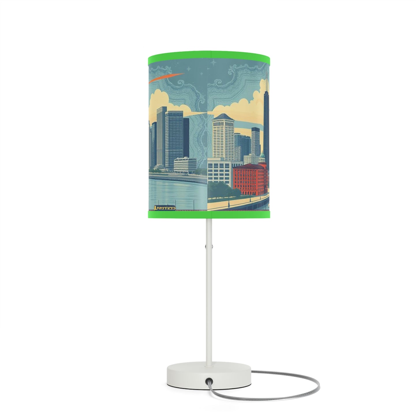 Retro Chicago Skyline Lamp on a Stand