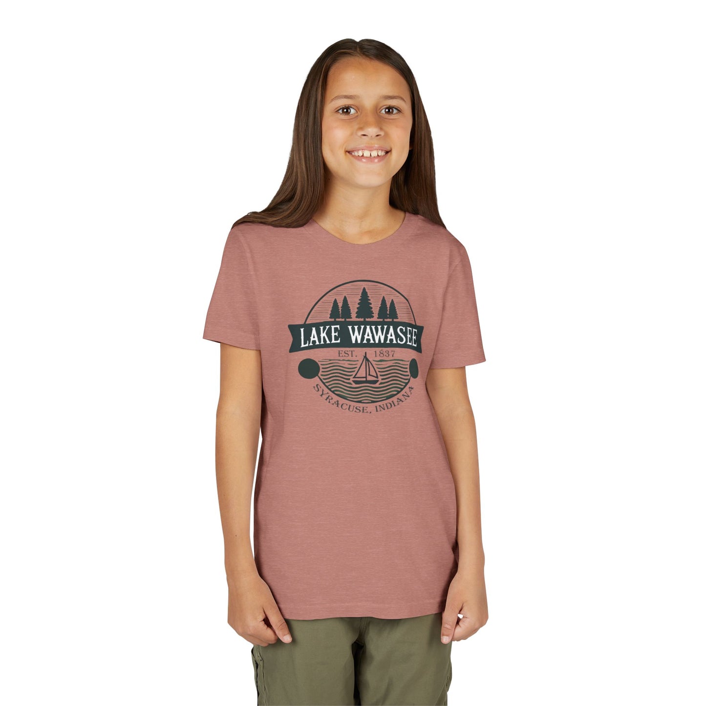 Vintage Lake Wawasee Unisex Youth Short Sleeve Tee