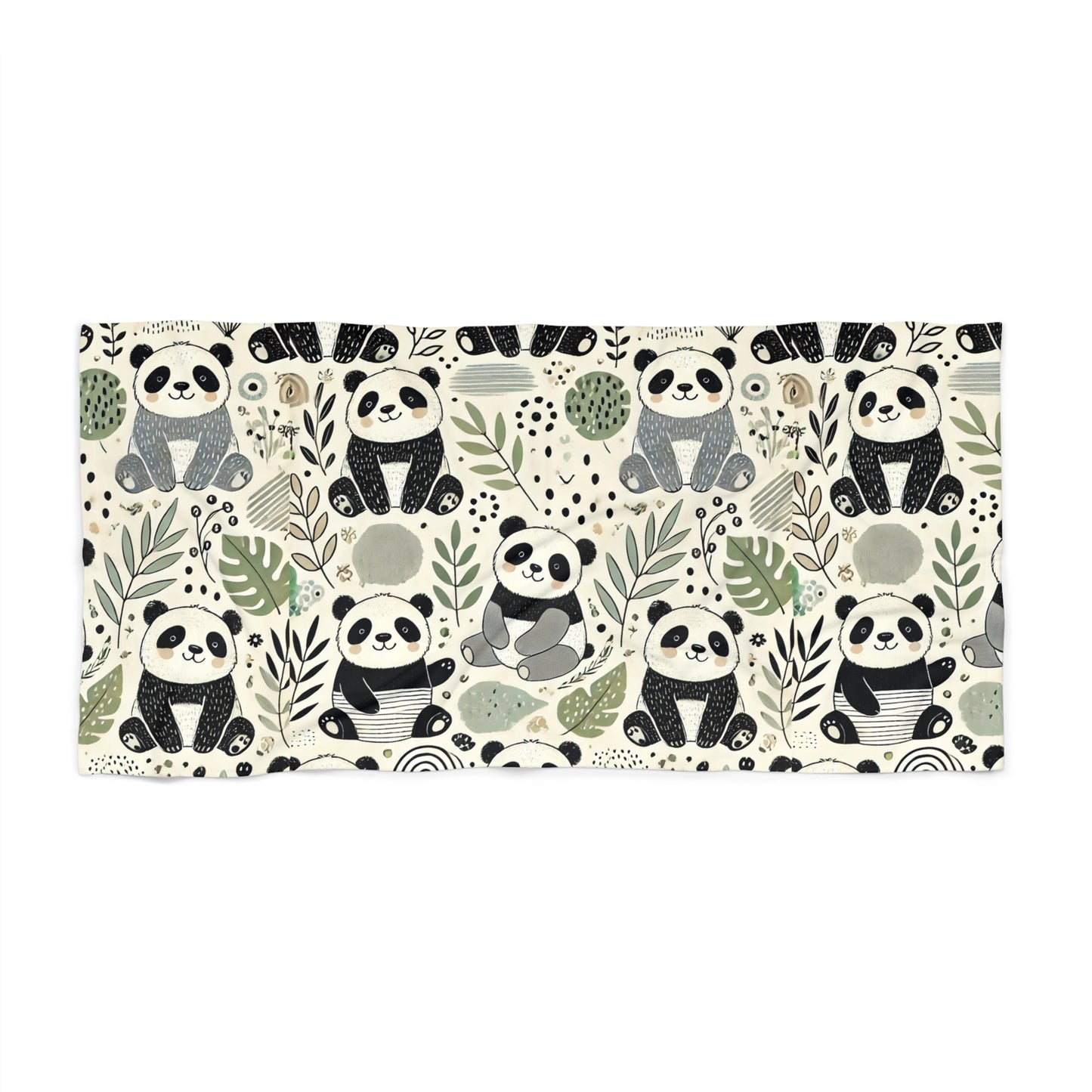 Happy Panda Beach Towel