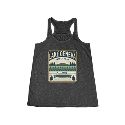 Vintage Lake Geneva Women's Flowy Racerback Tank