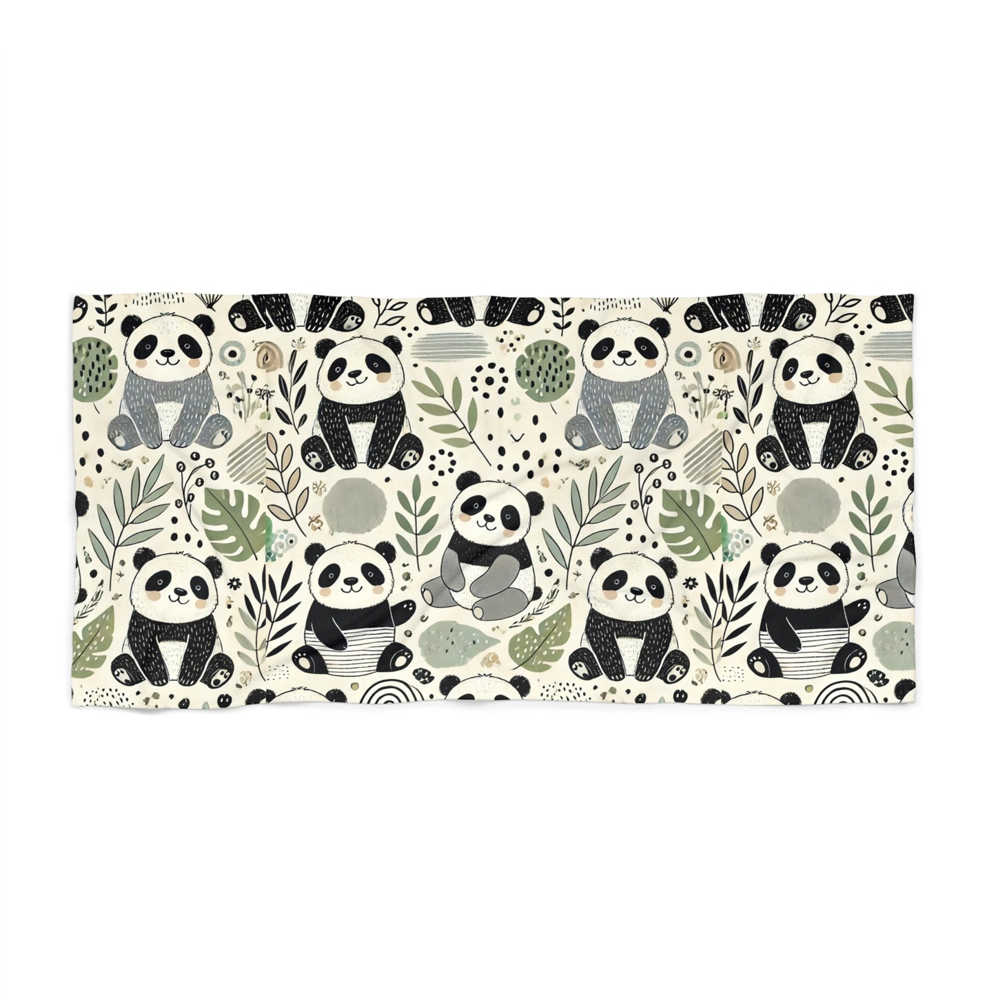 Happy Panda Beach Towel