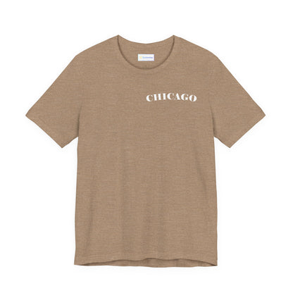 Mystery Noir Chicago Skyline Sunset Unisex Jersey Short Sleeve Tee