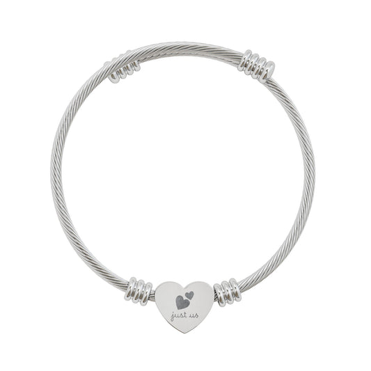 Just Us — Engraved Heart Cuff Bracelet