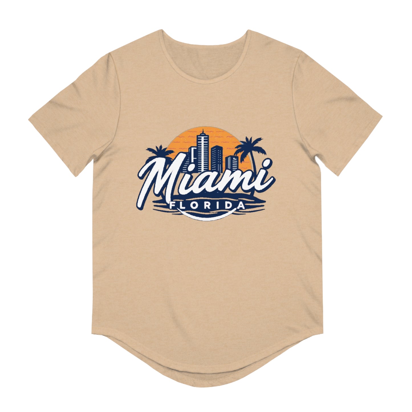 Retro Miami Men's Jersey Curved Hem Tee