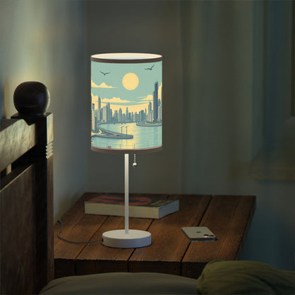 Retro Chicago Skyline Lamp on a Stand