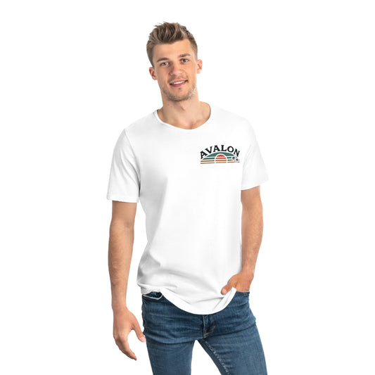 Retro Avalon Sunset Men's Jersey Curved Hem Tee