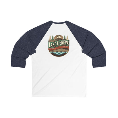 Retro Lake Geneva Men's 3/4 Sleeve Baseball Tee