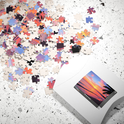 Tropical Beach at Sunset Jigsaw Puzzle