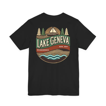 Retro Lake Geneva Unisex Jersey Short Sleeve Tee