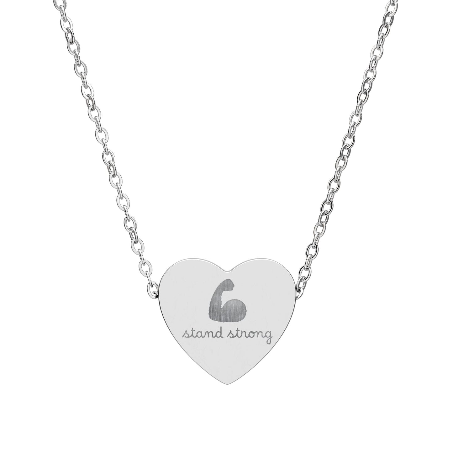 Stand Strong — Engraved Heart Necklace