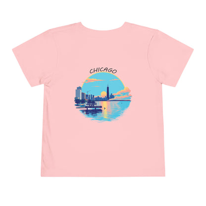 Retro Chicago Sunset Unisex Toddler Short Sleeve Tee