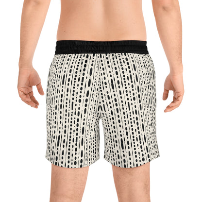 Black Ink Blot Men's Mid-Length Swim Shorts