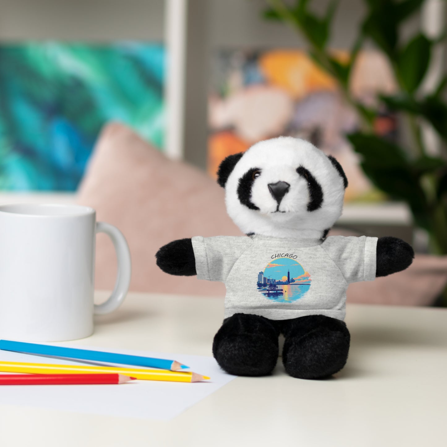 Retro Chicago Sunset Stuffed Animals with Tee