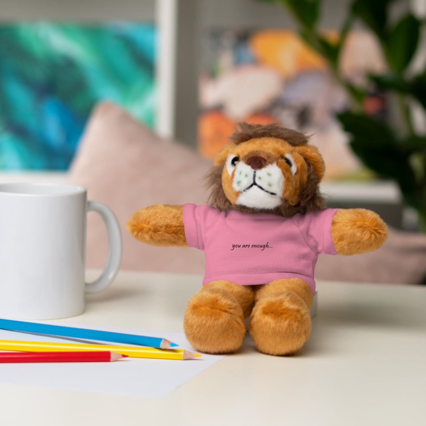 You Are Enough - Mental Health Awareness Stuffed Animals with Tee