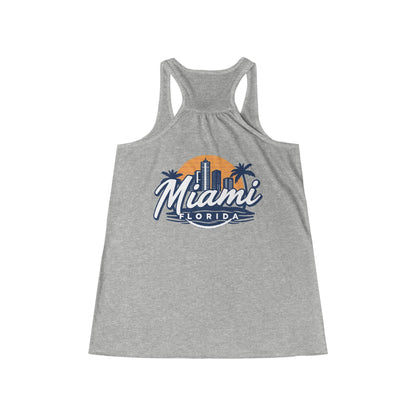 Retro Miami Women's Flowy Racerback Tank