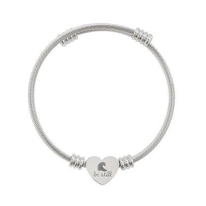 Be Still — Engraved Heart Cuff Bracelet