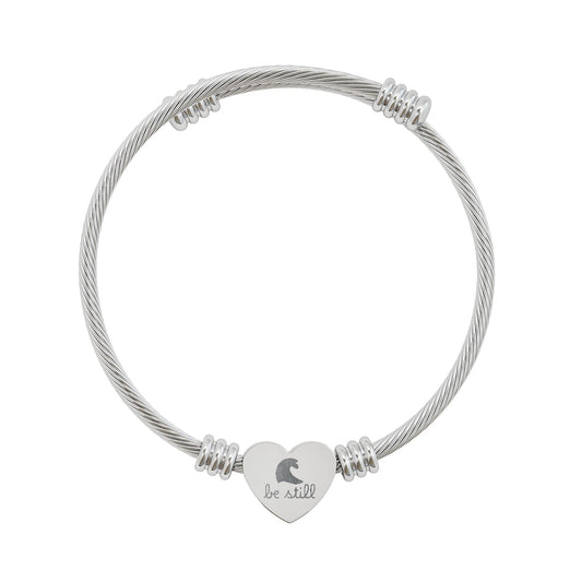 Be Still — Engraved Heart Cuff Bracelet