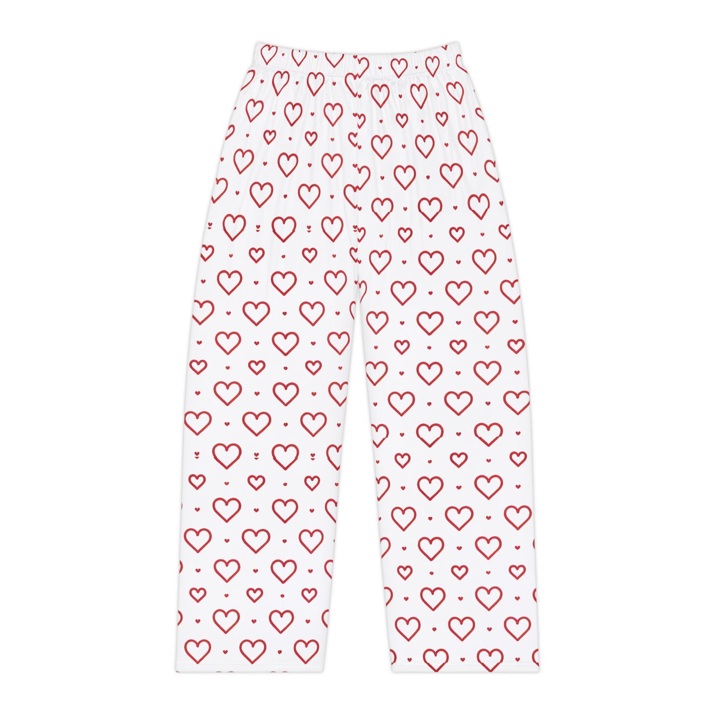 Red Hearts Print Women's Pajama Pants
