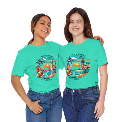 Vibrant Key West Jersey Short Sleeve Tee