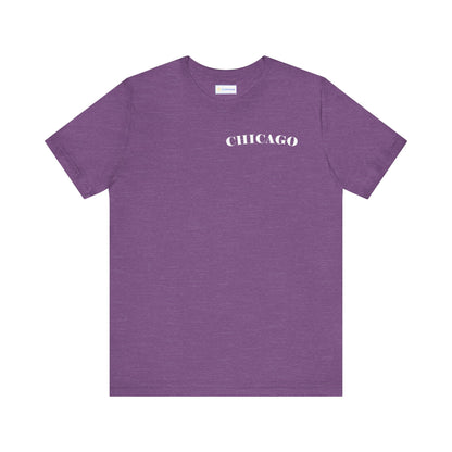 Mystery Noir Chicago Skyline Sunset Unisex Jersey Short Sleeve Tee