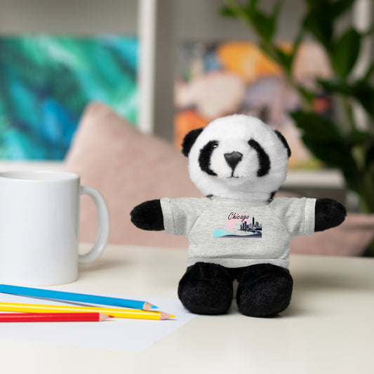 Elegant Chicago Skyline Stuffed Animals with Tee