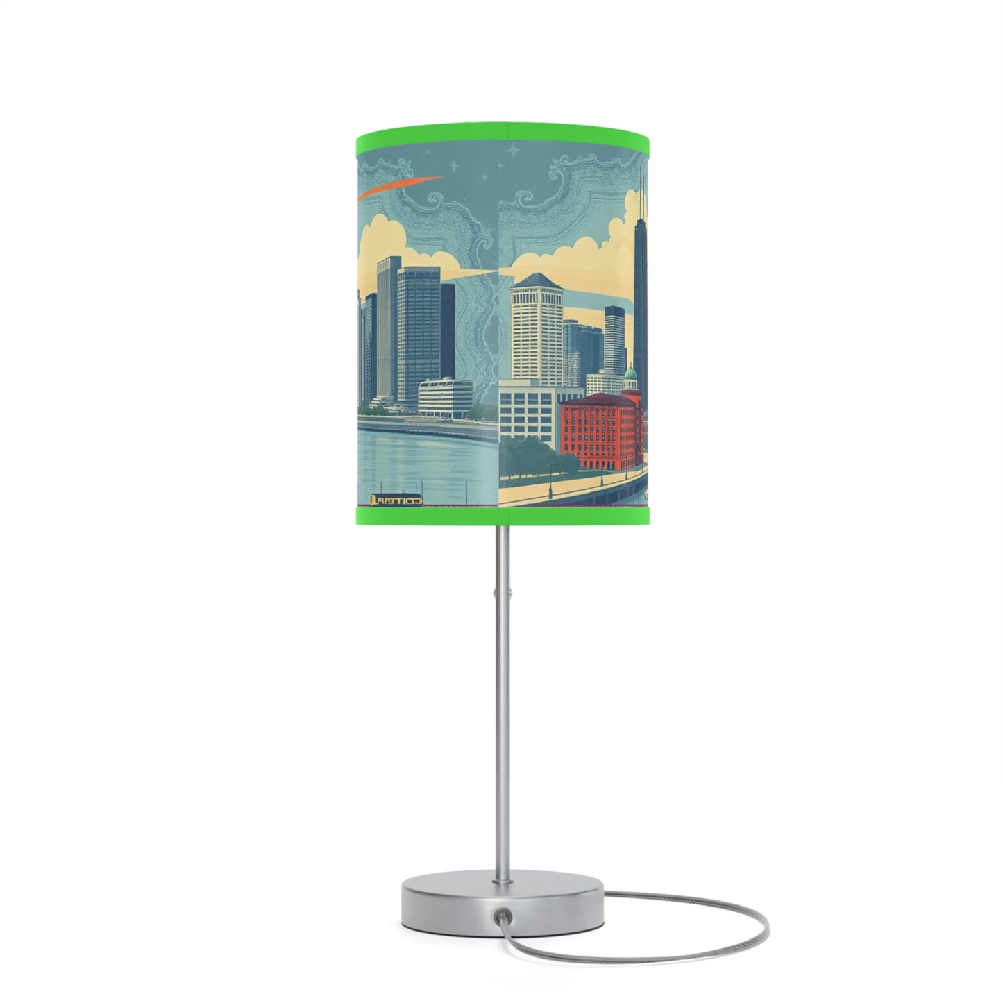 Retro Chicago Skyline Lamp on a Stand