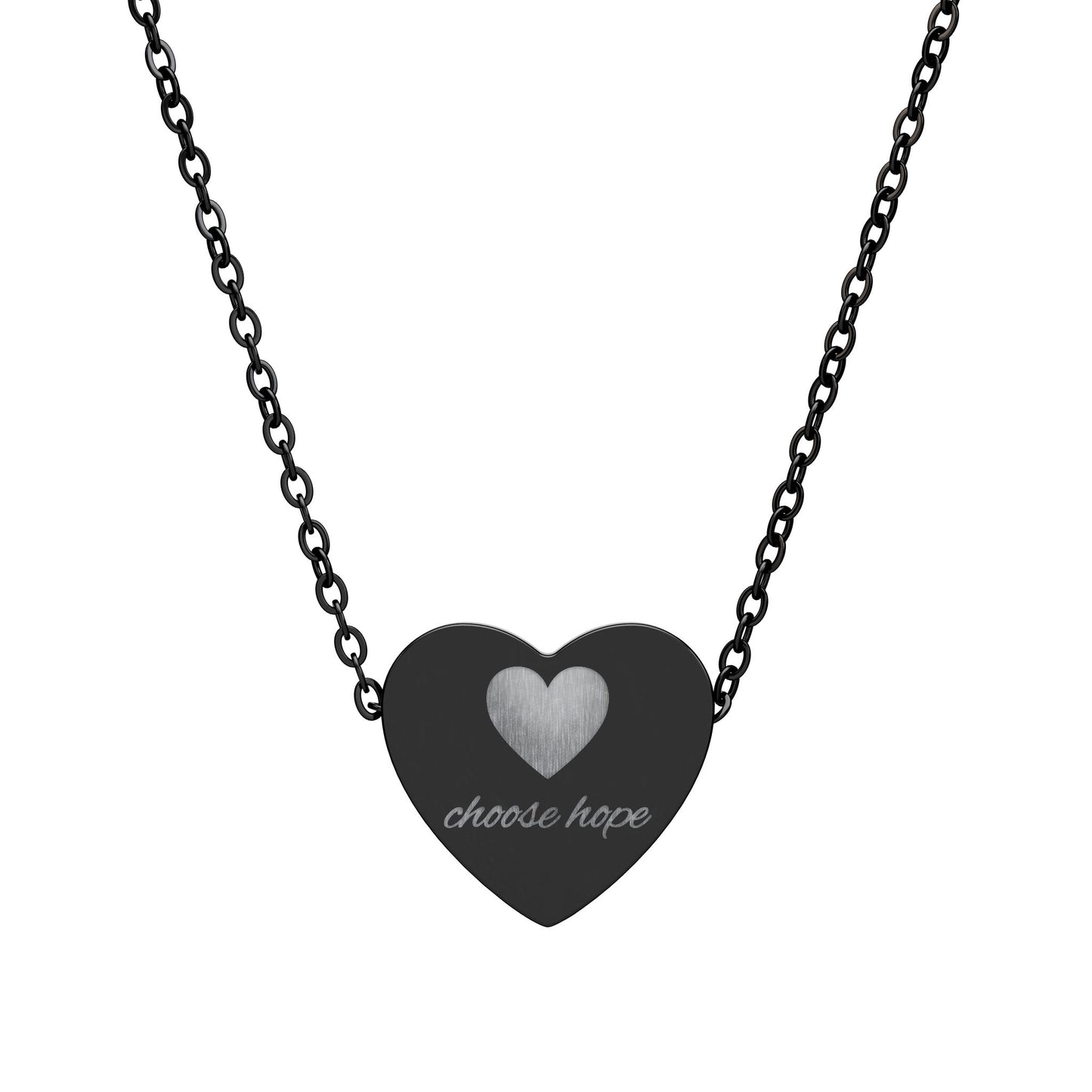 Choose Hope — Engraved Heart Necklace