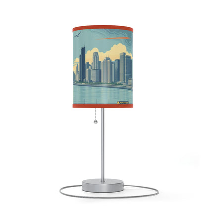 Retro Chicago Skyline Lamp on a Stand