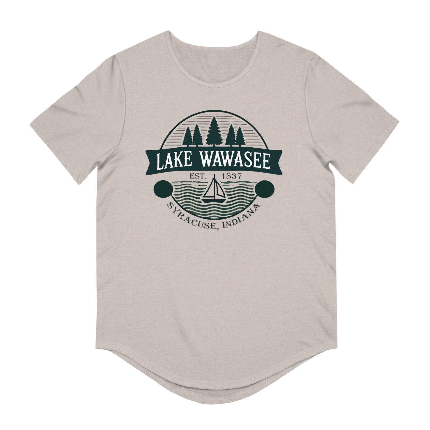 Vintage Lake Wawasee Men's Jersey Curved Hem Tee