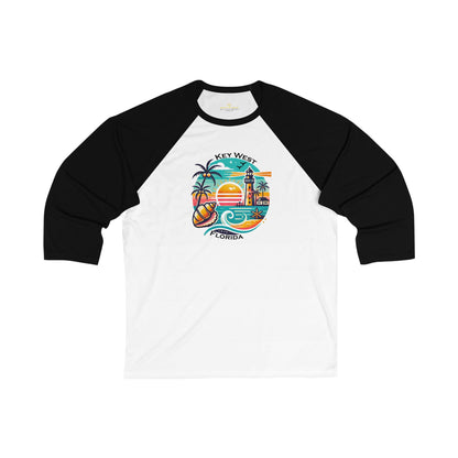 Vibrant Key West Men's 3/4 Sleeve Baseball Tee