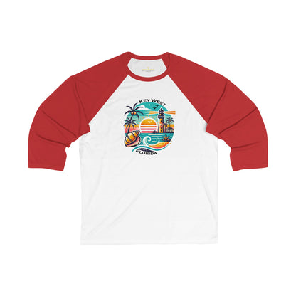 Vibrant Key West Men's 3/4 Sleeve Baseball Tee