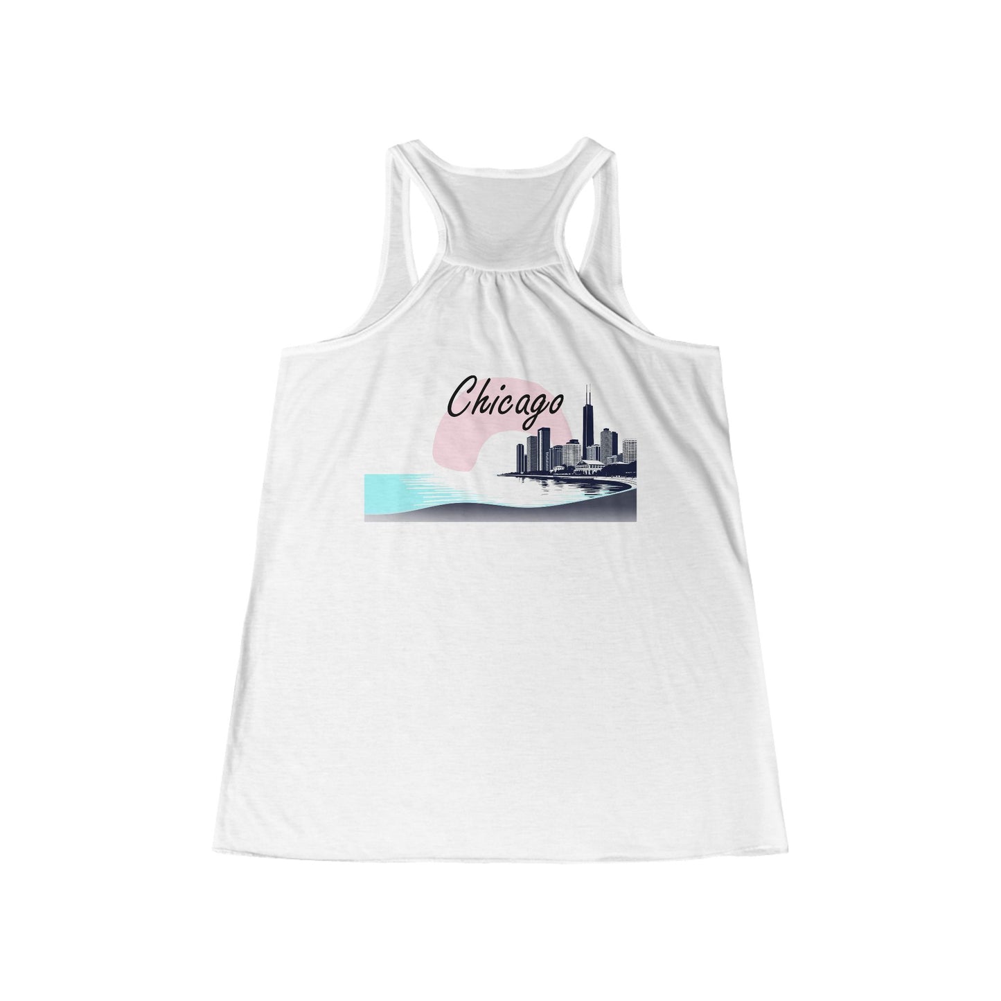 Elegant Chicago Skyline Women's Flowy Racerback Tank