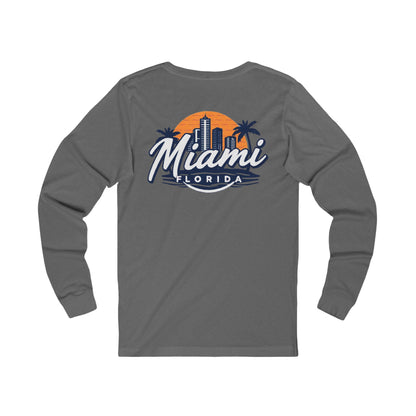 Retro Miami Unisex Jersey Long Sleeve Tee