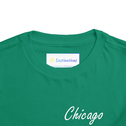 Elegant Chicago Skyline Unisex Toddler Short Sleeve Tee