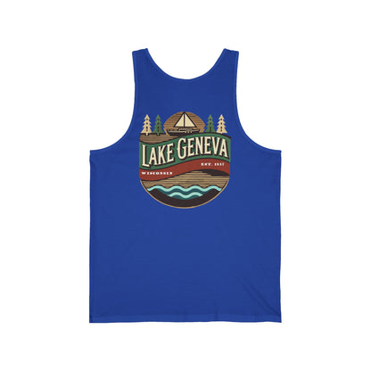 Retro Lake Geneva Unisex Jersey Tank
