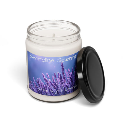 White Sage & Lavender Scented Candle (Soy Wax)